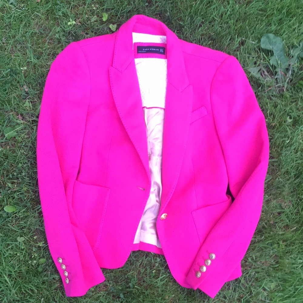 Hot pink Zara blazer